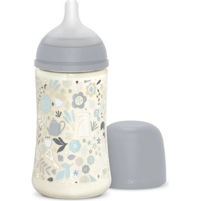 Suavinex Wonderland Kojenecká láhev fyziologický průtok Liberty modrá 270 ml