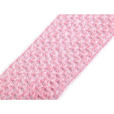 Síťovaná pruženka šíře 7 cm - světle růžová