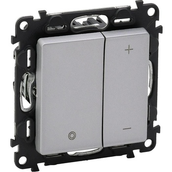 Legrand Димер бутонен R3-400W L3-400VA LED3-125VA цвят алуминий Valena Life - 752362A (752362A)