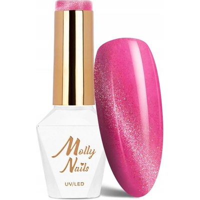 Hybridní lak na nehty MOLLYNAILS 8g Neon Flashy Cat Eye Č.173