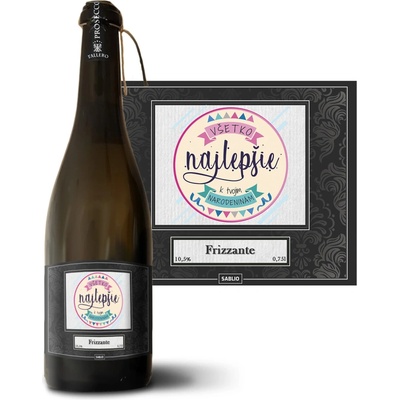 Sablio Všechno nejlepší k narozeninám Prosecco biele suché šumivé víno 10,5 % 0,75 l (holá fľaša)