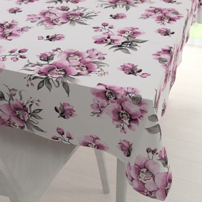Biante bavlna obdélníkový ubrus Sandra SA-623 Lila orchideje na bílém 100x140 cm
