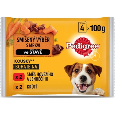 Pedigree masový výběr s mrkví ve šťávě 4 x 100 g