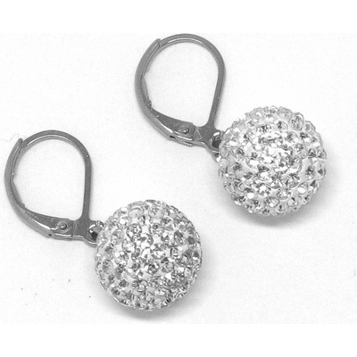 Prosperk náušnice kuličky s krystalky Swarovski čiré S5192