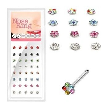 Šperky4U sada 40ti piercingů do nosu kytička N0000-41