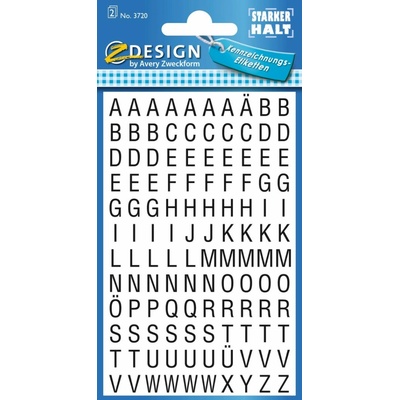 Avery Zweckform 3720 Samolepicí písmenka, 6,5 mm, 240 ks, černé na bílé fólii – Zboží Dáma