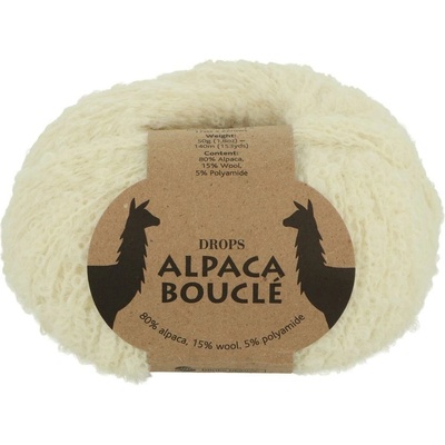 Drops Alpaca Bouclé UNI 0100 bílá