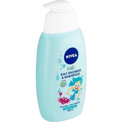 Nivea Kids 2in1 Shower & Shampoo jemný sprchový gel a šampon 2 v1 500 ml pro děti