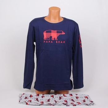 Image 1 of Мъжка пижама в индиго и сиво с мечки
