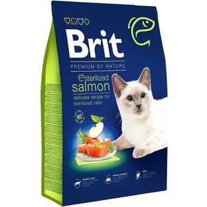 Brit Premium by Nature Cat - Sterilized salmon- Суха храна за кастрирани котки, със сьомга