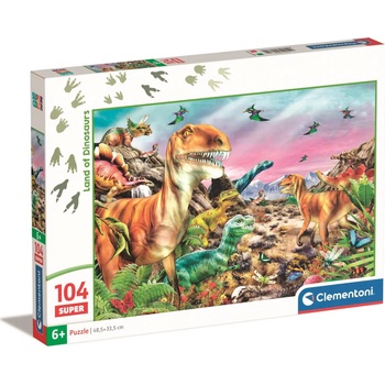 Clementoni - Puzzle Land of Dinosaurs - 100 piese