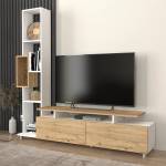 TopMebel Меламинов ТВ шкаф Tulip TopMebel в бял - sepet oak цвят 160x29x160cm