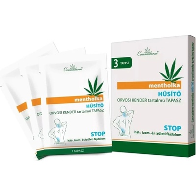 Cannaderm Mentholka chladivá konopná náplast 10 x 14 cm 3 ks