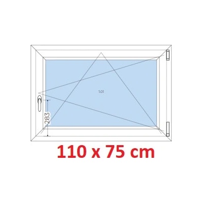 Soft Plastové okno 1100 x 750 mm otevíravé a sklopné Mahagon