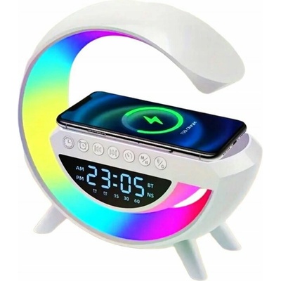 TopKing Inteligentní RGB LED lampa s nabíječkou QI a bluetooth reproduktorem - 5v1, bílá (18210)
