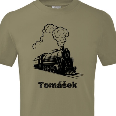 Dětské tričko s vlakem a jménem Období páry dětské