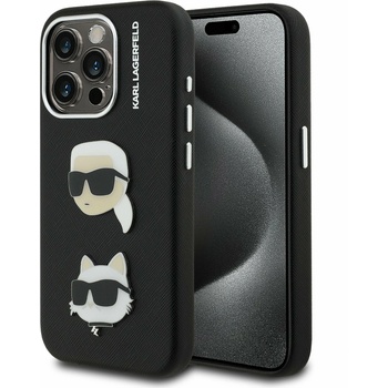 KARL LAGERFELD Grained PU K&CH Heads Заден Калъф за iPhone 15 Pro Black Karl Lagerfeld | Cheren | ЖЕНИ | UNI