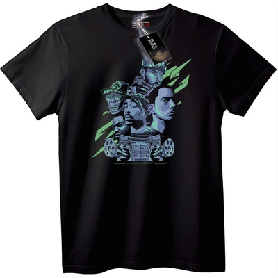 NOONEBRAND Тениска с Бумбокс на Hip-Hop Легенди - 7XL, White