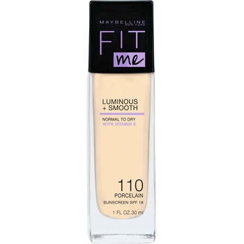 Maybelline Fit Me! Luminous + Smooth SPF18 Foundation 110 Porcelain tekutý make-up pre zjednotenú a rozjasnenú pleť 30 ml