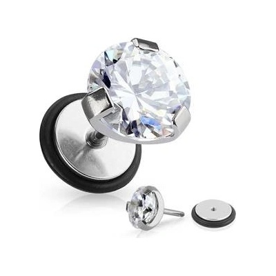 Šperky4U falešný piercing čirý kámen FP01051-C
