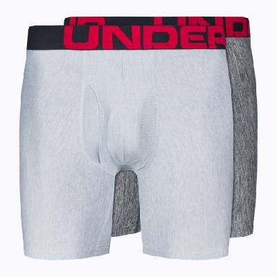 Мъжки боксерки Under Armour Ua Tech 6In 2-Pak mod gray light heather/jet gray light heather