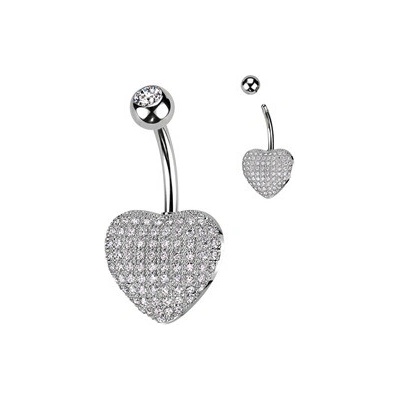 Šperky4U piercing do pupíku srdíčko WP0062-C