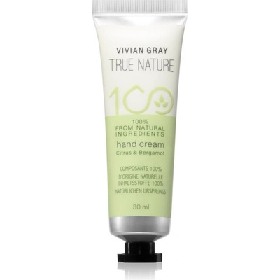 Vivian Gray True Nature Citrus & Bergamot hydratační krém na ruce 30 ml