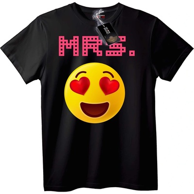 NOONEBRAND Тениска MRS. с очи-сърца - 6XL, White