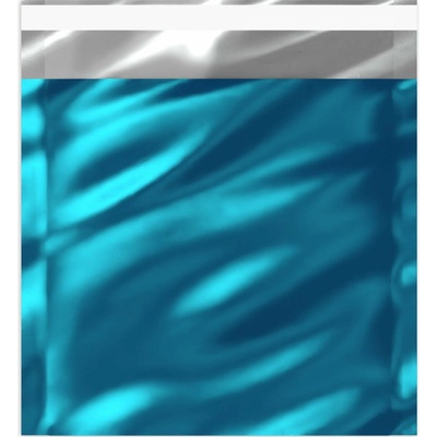 Lesklé metalické fóliové obálky - 165 x 165 mm - Modrá