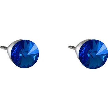 JSB Swarovski Elements s broušeným krystalem tvar tečka tmavě modré 713907 sapphire