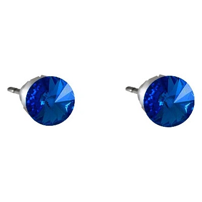 JSB Swarovski Elements s broušeným krystalem tvar tečka tmavě modré 713907 sapphire