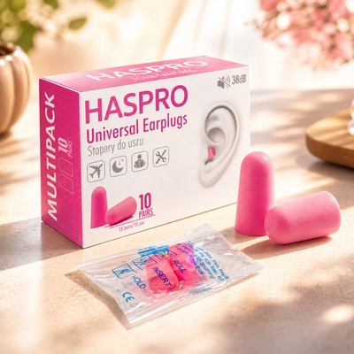 Haspro Multi10 špunty do uší růžové 10 párů