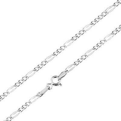 Šperky eshop Zlatý řetízek - tři oválná očka, jeden podlouhlý článek S3GG99.13