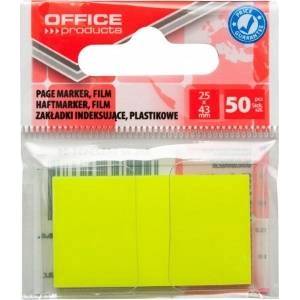 Office Products Index folders OFFICE PRODUCTS, PP, 25x43mm, 1x50 cards. , pendant, yellow