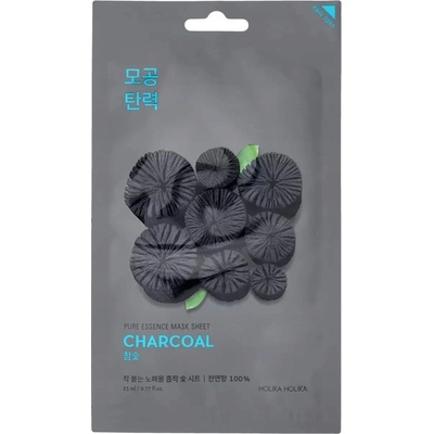 Holika Pure Essence Mask Sheet Charcoal čistiaca plátienková maska s aktívnym uhlím 23 ml