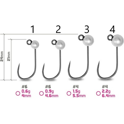 Delphin Wolframový Jig T-AREA BL Stříbrný 5 ks 4mm/0,6g/#6