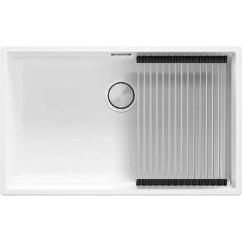 Твоят Стил Бяла кухненска мивка за вграждане под плот Прага 80 Level 760 x 470 мм