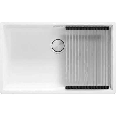 Твоят Стил Бяла кухненска мивка за вграждане под плот Прага 80 Level 760 x 470 мм