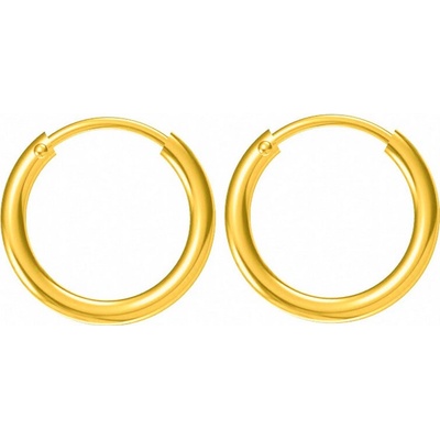 Argento Pozlátené strieborné náušnice krúžky - 10 mm priemer 67496