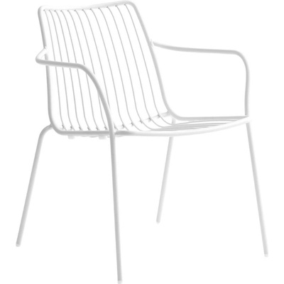 Pedrali Bílé kovové křeslo Nolita 3659 s područkami