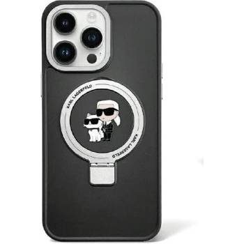 KARL LAGERFELD Кейс Karl Lagerfeld KLHMP13LHMRSKCK за iPhone 13 Pro 6.1"", черен / черен, твърд, Ring Stand Karl&Choupette MagSafe