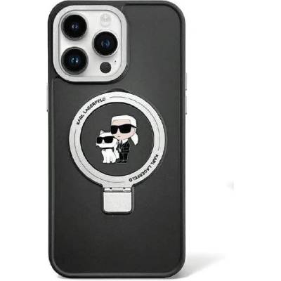 KARL LAGERFELD Кейс Karl Lagerfeld KLHMP13LHMRSKCK за iPhone 13 Pro 6.1"", черен / черен, твърд, Ring Stand Karl&Choupette MagSafe