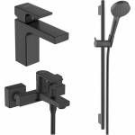 Hansgrohe Комплект за мивка, вана и душ Hansgrohe Vernis Shape в матово черно (HansgrohePack2)