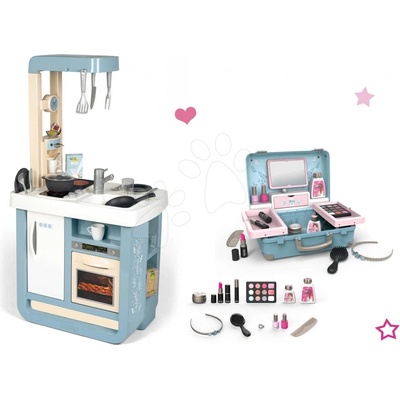 Smoby Bon Appetit Kitchen Grey set kuchynka so zvukom s kozmetickým kufríkom