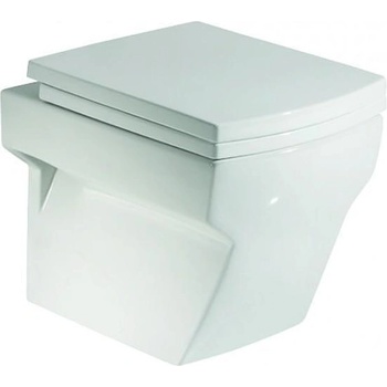 Inter Ceramic Конзолна тоалетна чиния ICC 4835, седалка и капак, порцелан, бял, 42x35x48см (4835)