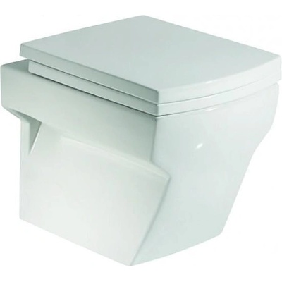 Inter Ceramic Конзолна тоалетна чиния ICC 4835, седалка и капак, порцелан, бял, 42x35x48см (4835)