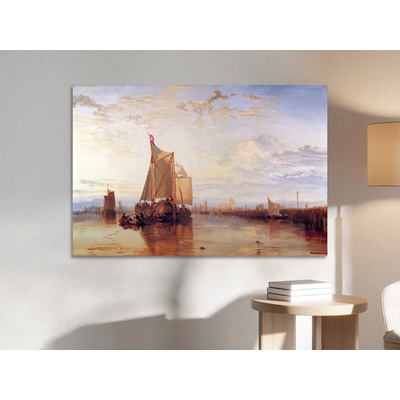 Dordrecht: Lodní pošta z Rotterdamu v bezvětří - William Turner Varianta: 70x50 cm - na KAPA desce 5 mm (k zavěšení)