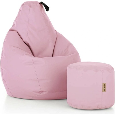 SakyPaky sedací set Hruška s taburetem světle růžová