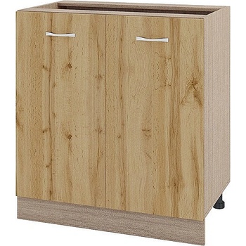 ИРИМ Долен шкаф за вграждане на мивка с две врати и рафт Сити МДД-23 мока / дъб дакота 80 см