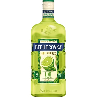 Becherovka Lime & Basil 20% 0,5 l (čistá fľaša)
